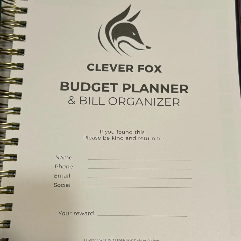 Clever Fox Budget Planner & Monthly Bill Organizer Expense Tracker Teal Green